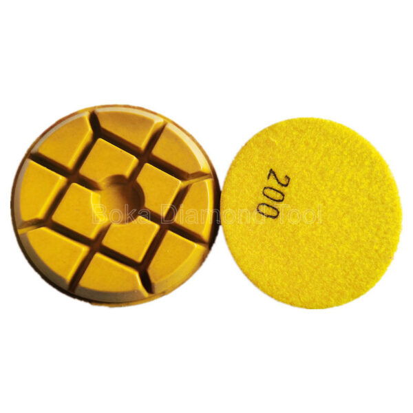 Yellow Diamond Polishing Pad For Concrete Granite BK-YP